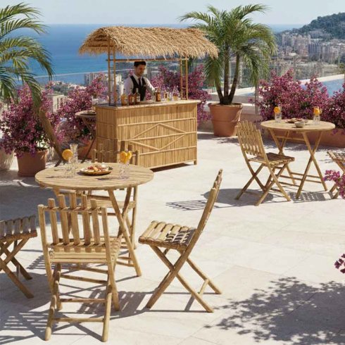 Antonio hopfällbar karmstol – bambu