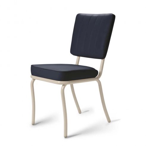 Diner stol Creme enfärgad navy