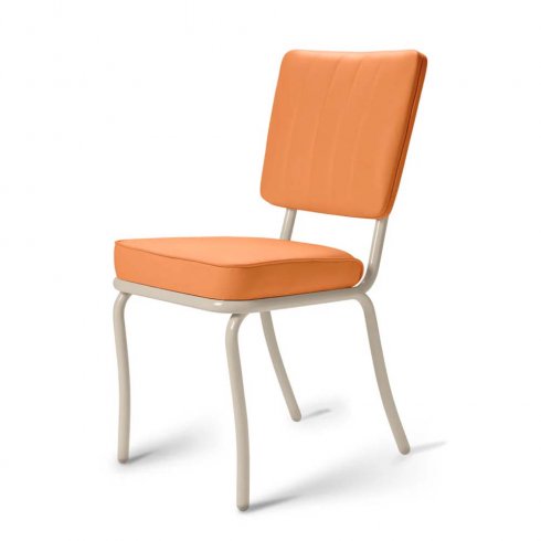 Diner stol Creme enfärgad orange
