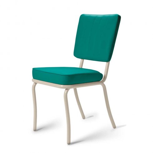 Diner stol Creme enfärgad petrol