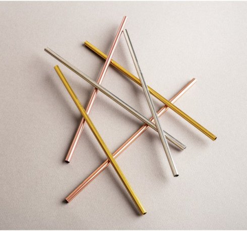 Stålsugrör 18/8 - 21 cm - Guld