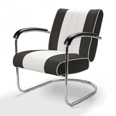 Diner stol retro med armstöd navy