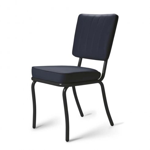 Diner stol Svart enfärgad navy