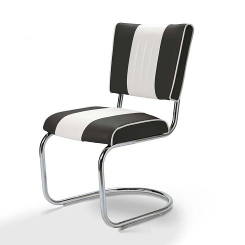 Retro stol swing tvåfärgad svart