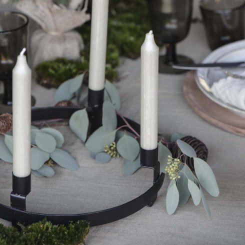 Adventsljusstake Rund Svart på fötter