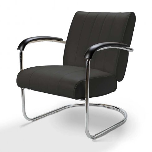 Diner stol nostalgi med armstöd svart