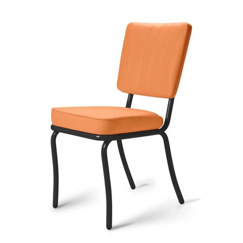 Diner stol Svart enfärgad orange