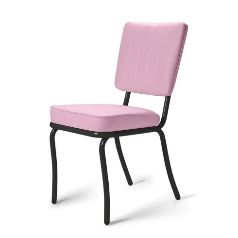 Diner stol Svart enfärgad rosa