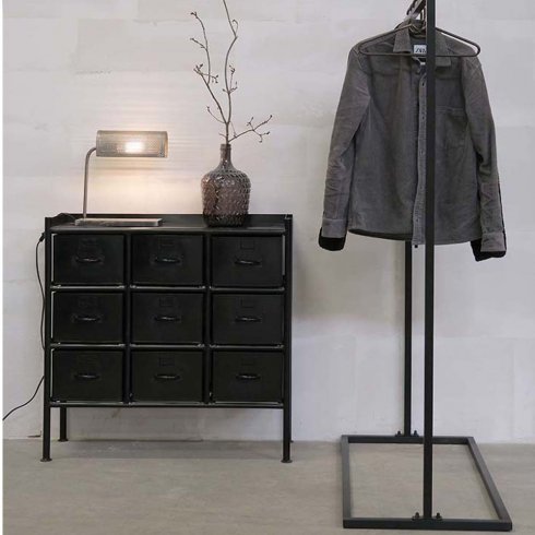 Skåp i svart järn med 9 lådor - Trademark Living
