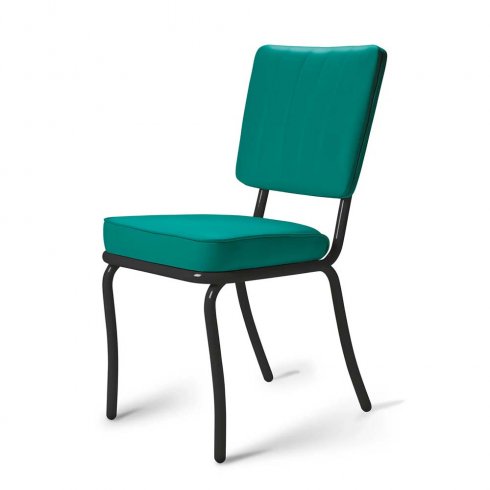 Diner stol Svart enfärgad petrol