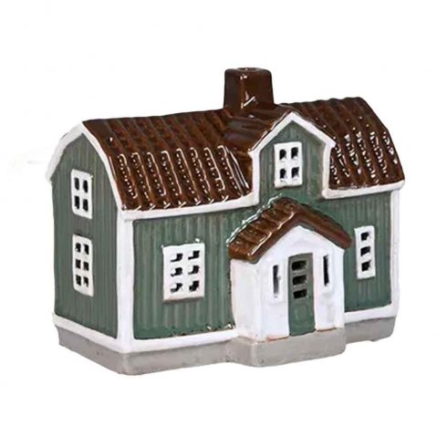 Keramikhus Svenskt Grönt för värmeljus 11 cm