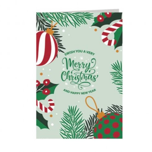 Dubbelt julkort Swish you a very Merry Christmas