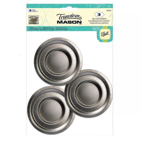 Mason jar - Tea light inserter för värmeljus 3 pack - Regular mouth
