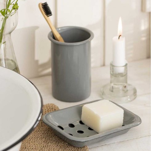 Tvålkopp grå emalj