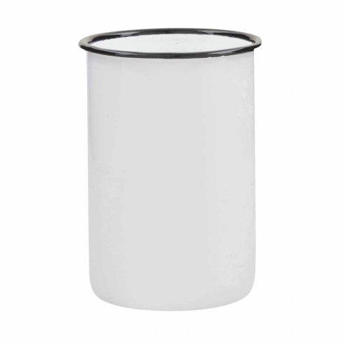 Tandborstmugg vit emalj