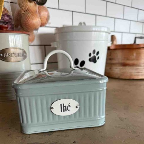 Retro teburk i järn - kvadratisk Grön