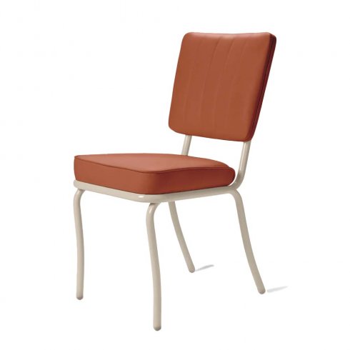 Diner stol Creme enfärgad terrakotta