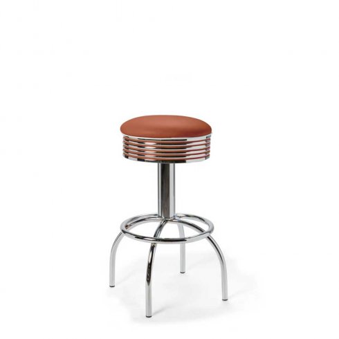 Diner barstol nostalgi utan rygg orange