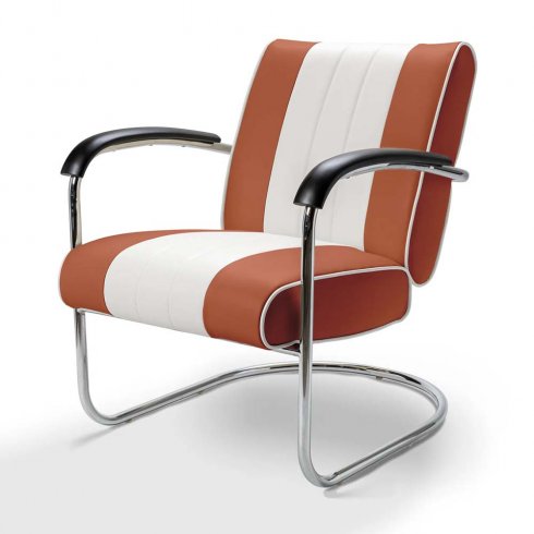 Diner stol retro med armstöd terrakotta