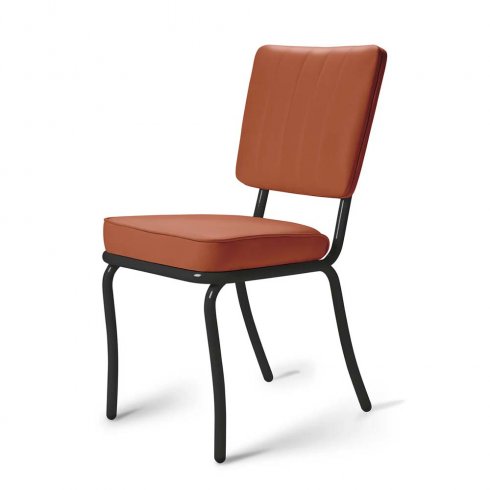 Diner stol Svart enfärgad terrakotta