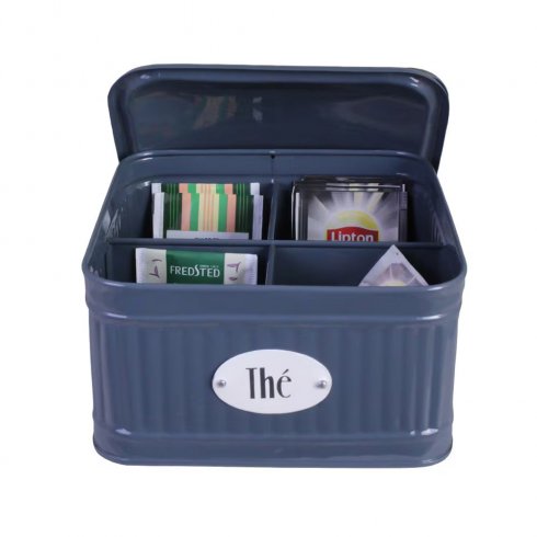 Retro teburk i järn - kvadratisk Blå