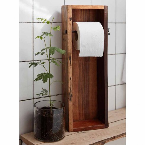  Toalettrullehållare i återvunnet trä