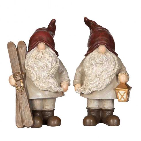 Dekoration Tomte Skidor/Lykta Mix