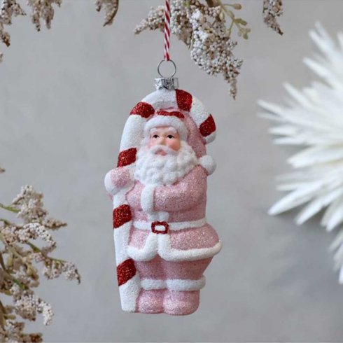 Julgransdekoration hänge rosa tomte