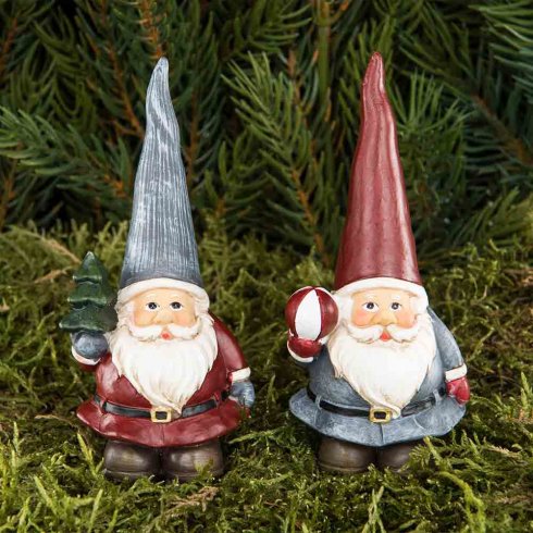 Tomte stick 2 pack Röd/Grå 10 cm