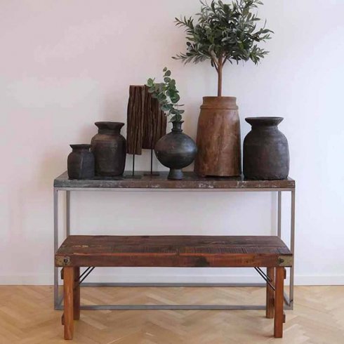 Träbänk i återvunnet material hopfällbar 165 cm 