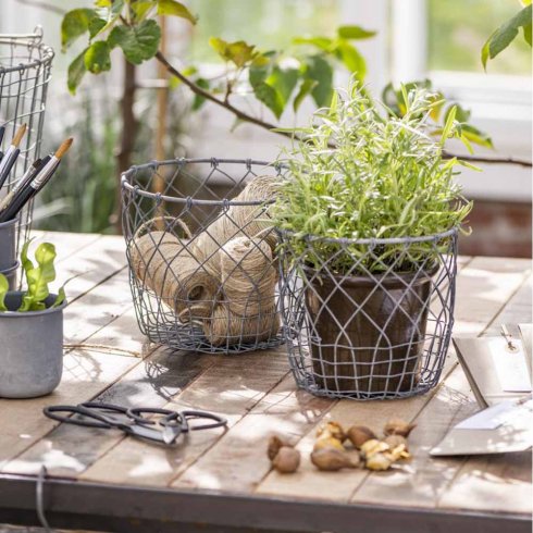 Trådkorg/Kruka Metall 2 storlekar