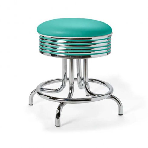 Retro pall rund låg turkos