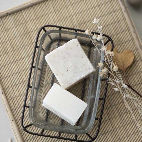 Gammaldags Tvålkopp glas & metall