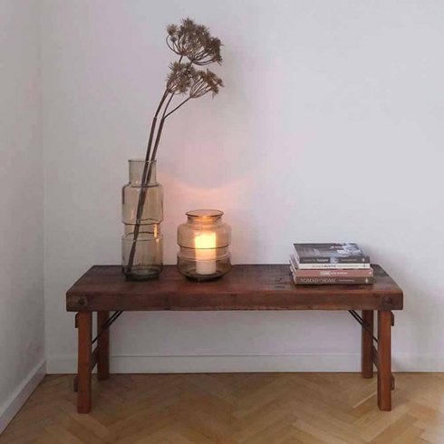 Träbänk i återvunnet material hopfällbar 165 cm 