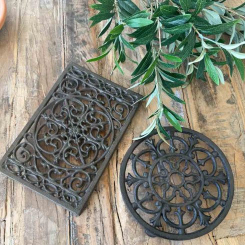 Grytunderlagg Gjutjärn avlångt Brun/Svart