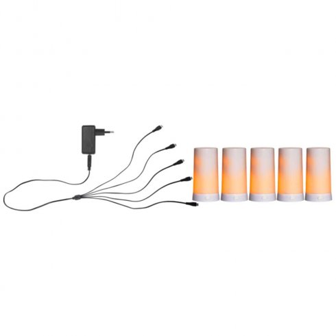 Uppladdningsbara ledljus med USB med laddare 5 set 