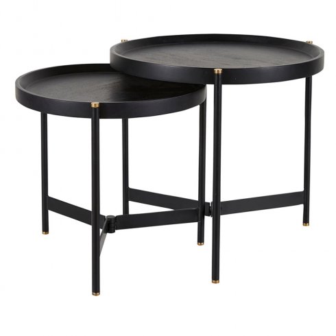 Turin sidobord 2 set Svart Wikholm Form