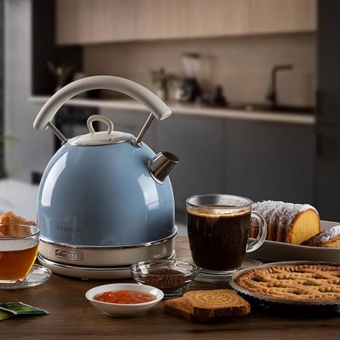 Ariete vintage vattenkokare i retrodesign blå