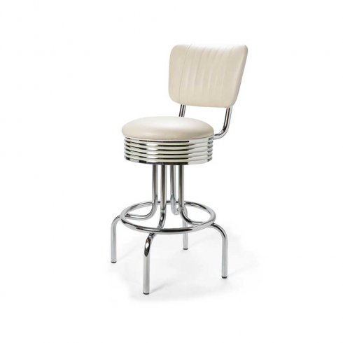 Diner barstol retro 66 cm med rygg off white