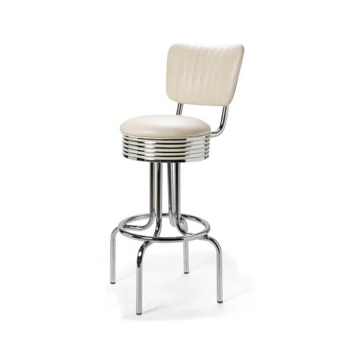 Diner barstol retro med rygg vit