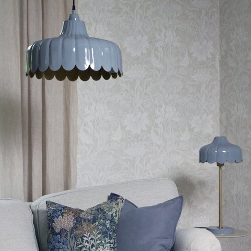 Wells bordslampa Blå/guld 50 cm - Pr Home