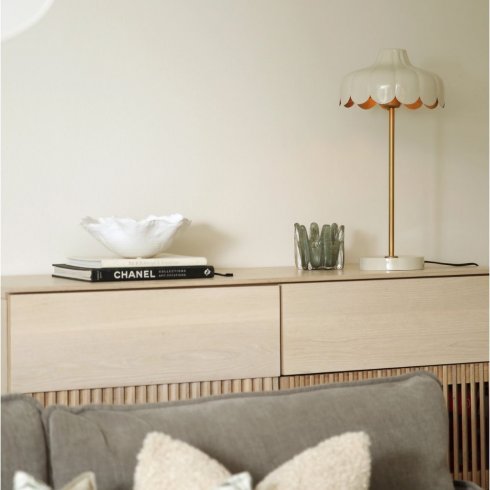 Wells bordslampa Beige/guld 50 cm - Pr Home
