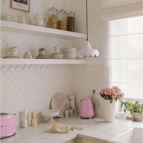 Wells tak/fönsterlam Vit/guld 24 cm - Pr Home