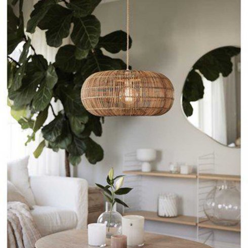 Zuri Taklampa handflätad naturrotting 51 cm - Pr Home