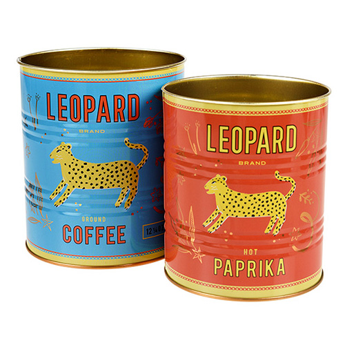 Läs mer om Kruka / plåtburk 2 pack Leopard