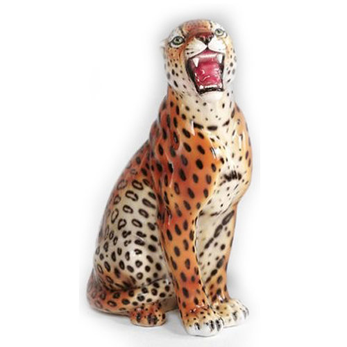 Läs mer om Italienskt porslinsdjur leopard 62 cm