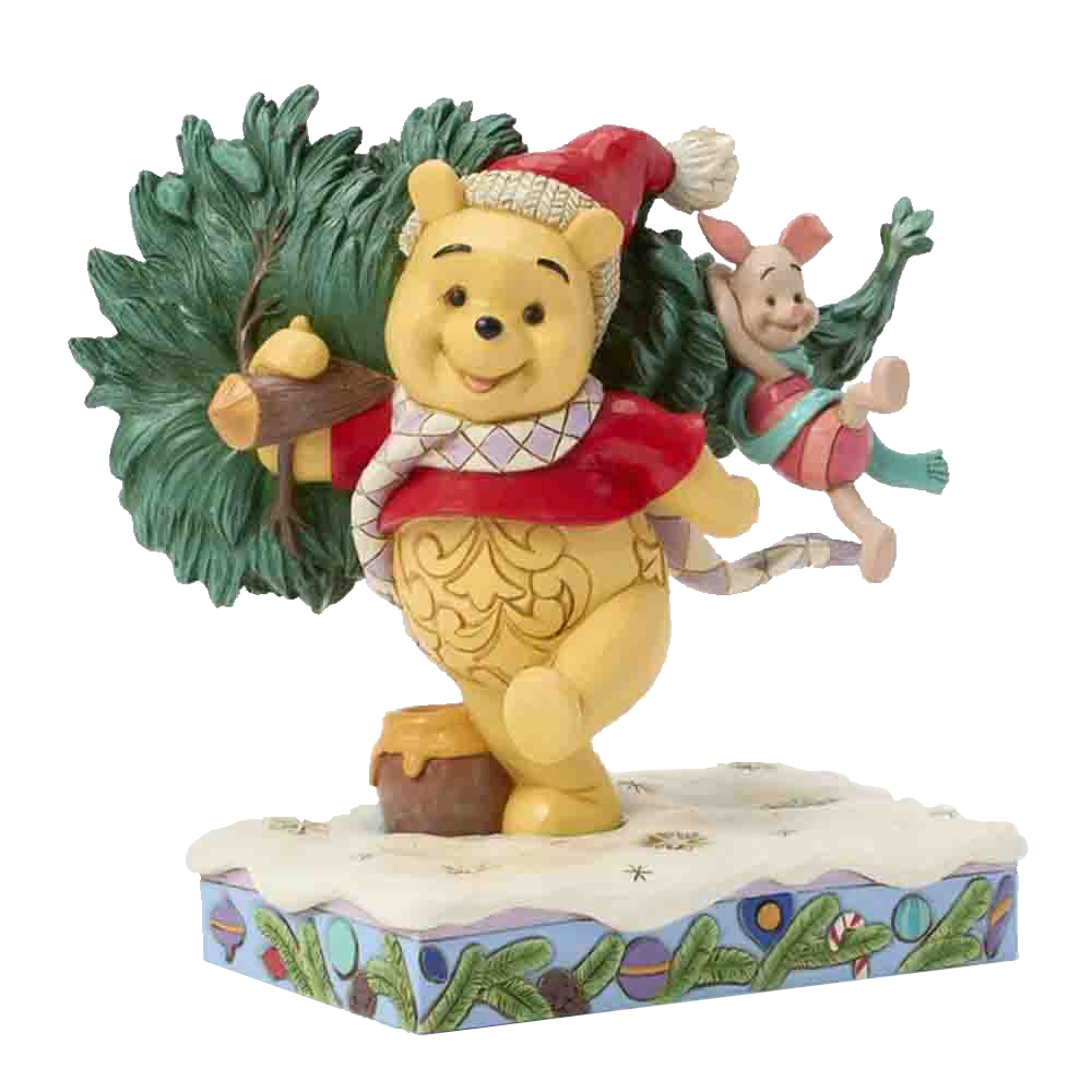 Disney Figur Nalle Puh & Nasse med julgran | Varumärken - Disney Traditions | Pryloteket
