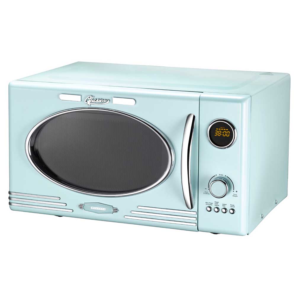Mikrovågsugn i retrostil mintblå 23 liter - Melissa